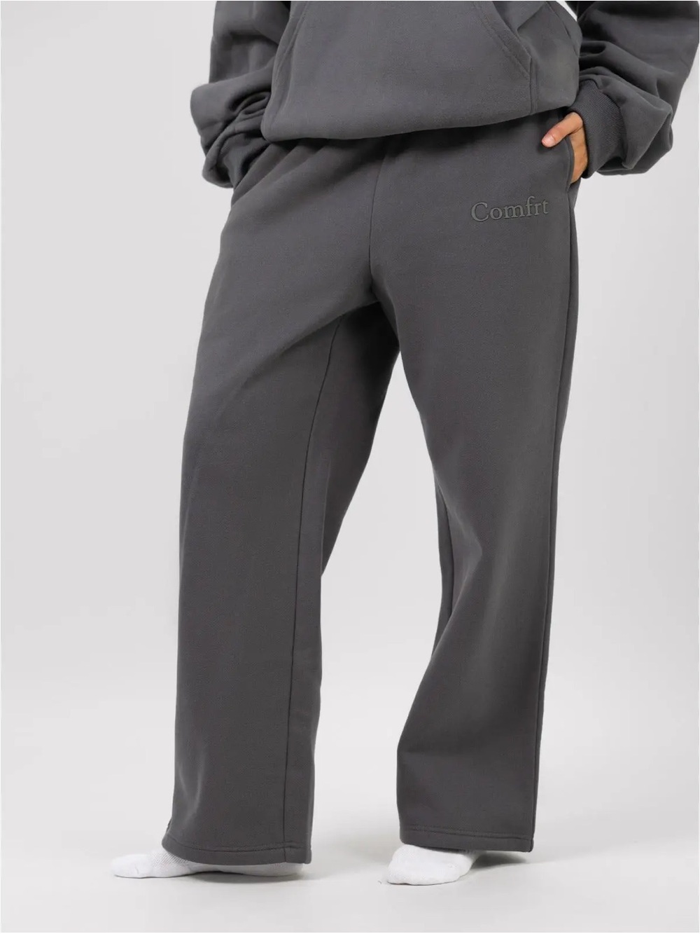 Comfort Wide-Leg Sweatpants for Men - Charcoal- Medium